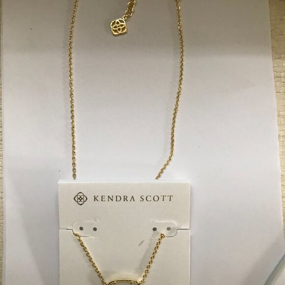 New Kendra Scott Elisa Gold Short Pendant Necklace in Ivory Mother-of-Pearl - Picture 2 of 2